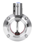 DERNORD 2-inch tri-clamp sanitary butterfly valve with pull handle in 304 stainless steel