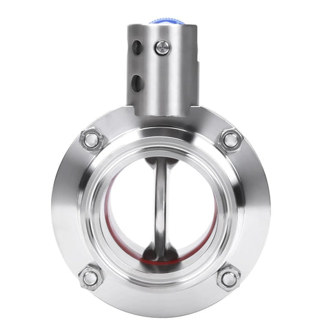 DERNORD 2-inch tri-clamp sanitary butterfly valve with pull handle in 304 stainless steel