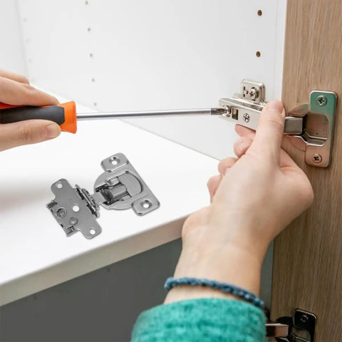 Installing Two Pack Metal Cabinet Hinges With Soft Close Concealed Adjustable Folding Design For Inward Opening Electrical Cabinet Doors