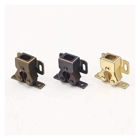 Premium 10 Pack Cabinet Latches For Automatic Sliding Door Stops And Anti Collision Hardware With Built In Spring Mechanism that fits in bronze and gold colors.