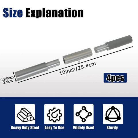 Size details of 4-Piece Heavy-Duty Trailer Ramp Hinges, Weld-On Door Hinges For 4 To 10 Inch Heavy-Duty Doors, heavy steel construction.