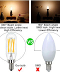 Comparison of T8 LED Bulb With E12 Dimmable Base 110V 600 Lumens 3000K Dope Warm White and standard SMD bulb in fixtures
