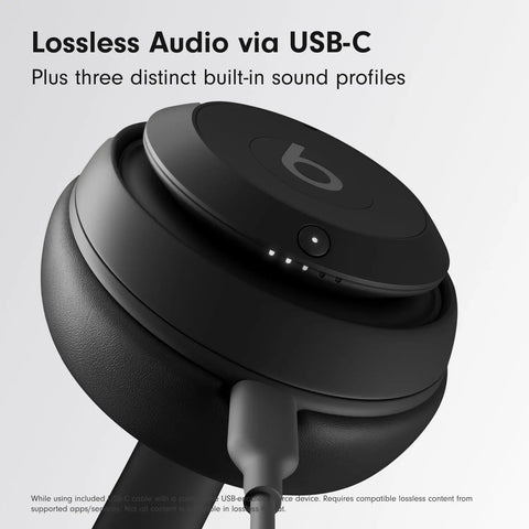 Close-up of Studio Pro Premium Wireless Over Ear Headphones With Up To 40 Hour Battery Life And Active Noise Cancellation Black