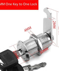 Heavy Duty Desk Drawer Locks Set, 5 Pack With 2 Keys, Smooth Alloy Cabinet Locks For Office File Cabinets, 30mm Single Open