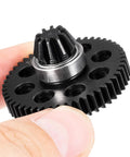 Close-up of Heavy Duty Metal Differential RC Spur Gear Kit for MJX Hyper Go 1 14 and 1 16 models with 50T main gear and pinion.