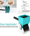 Handheld Adhesive Roller Knock Out Any Woodworking Or Crafting Job Smooth Operator Glue Spreader with adjustable flow in teal color.
