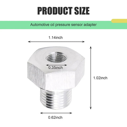 LS Engine Oil Pressure Adapter Fitting M16 1 5 To One Eighth NPT Sensor Adapter For GM LS Engines size dimensions
