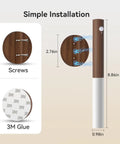 Indoor Wall Sconce Equipped With Smart Motion Detection And An Extra Large 2200mAh Rechargeable Battery installation guide showing screws and 3M glue with measurements.