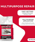 Concrete Repair Patch That Actually Works, Fast Drying Ready To Use Vinyl Cement Patch For Interior And Exterior Surfaces, 10 Pound Bag