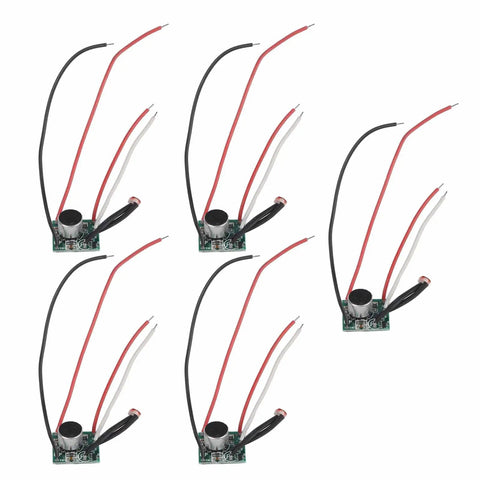 Sound Activated Light Sensor Module Pack Of 5, Solar Powered Auto Light Switch, DC 3V To 30V with red and black wires.