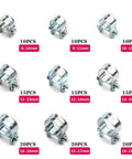 Must Have Assortment Of Double Ear Worm Drive Hose Clamps For Fuel Water And Oil Pipes 8mm To 18mm Perfect Fit For Any Car Or Truck Repair Project Today, stainless steel sizes shown 8-18mm