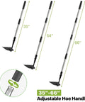 Beast Of A Heavy Duty Garden Hoe With Long Handle For No Sweat Weeding And Tilling, adjustable 35 to 66 inch handle diagram