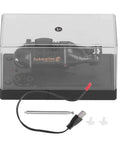 RC Submarine Toy For Teens And Up Mini Electric Diving Boat in packaging with USB cord and accessories, black color.