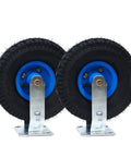 Heavy Duty Caster Wheels With Pneumatic Rubber Tires Top Plate Swivel Double Ball Bearing 8 Inch Or 10 Inch Size 440 Lbs Per Wheel On 8 Inch