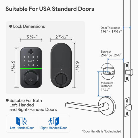 Super Slick Smart Door Lock Deadbolt With Keypad And Quick Fingerprint Reader For Absolute Game Changing Keyless Entry Auto Locking Setup With Bluetooth App Control And Spare Keys