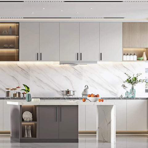 Modern kitchen with 20 Pack 7 Inch Matte Black Cabinet Pulls For Cupboards And Drawers Boss Built To Last Heavy Duty Metal Kitchen Cabinet Handles Anti Rust Easy Install Modern Matte Hardware For Cabinets Closets And Furniture