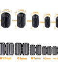 No Nonsense Clip On Ferrite Ring Core EMI RFI Noise Suppressors For Cables 3mm To 13mm Diameters Easy Install Black