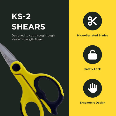 Fiber Optic Kevlar Cutter Scissors With Belt Loop Pouch For Electricians And Techs Pro Grade On The Go 6 Inch Utility Shears
