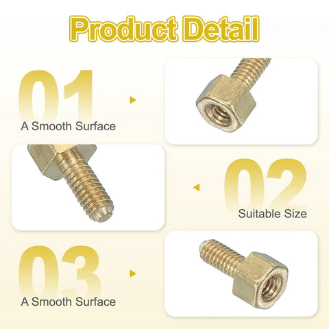Built Tough Brass PC Standoffs Female Thread Hex Spacers M 2.5 Hardware Kit with smooth surface and suitable size.