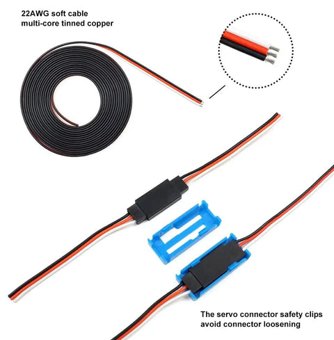 55 Sets Servo Plug Male And Female Connectors With Crimp Pins Cable Kit 22AWG wiring