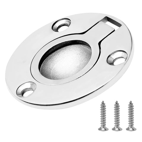 Round Flush Pull Ring Handle 316 Stainless Steel Recessed Pull For Boat Hatch Latch And Furniture Doors with screws