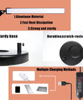 LED Desk Lamp With Clamp And Round Base Go To Swing Arm Eye Caring Table Light Three Color Modes Ten Brightness Levels Memory Function USB Powered 14W Office Desk Lamp Black, showing aluminum build and charging methods.