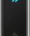Touch Activated Smart Lock With Bluetooth Keyless Entry Retrofit Deadbolt, black and silver front view.