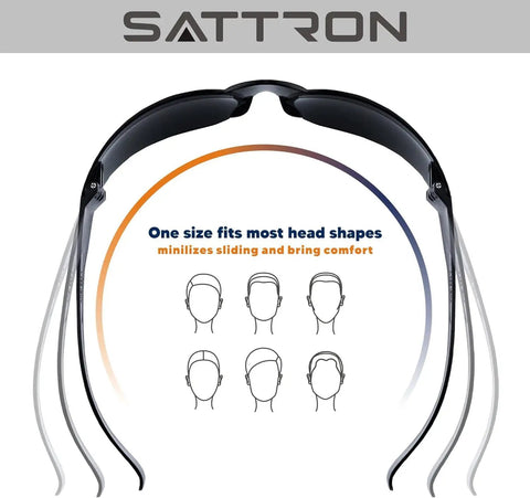 Back view of 24 Pack Tinted Safety Glasses With Dark Smoke Polycarbonate Lenses for UV Protection, showing flexible temples.