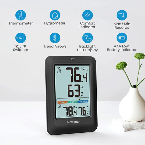 Indoor Outdoor Thermometer Wireless Weather Station With Comfort Indicator for real time indoor outdoor temperature and humidity readings