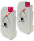Two-pack UL listed outdoor light mounting block with built-in electrical box for siding easy install plate for half inch lap siding.