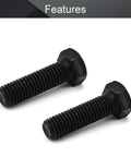 The Real Deal 5 Pack M12 X 40 MM Left Hand Hex Bolts Premium 12.9 Grade Carbon Steel Reverse Thread Fasteners close-up on features