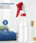 24 Pack 32 Ounce Plastic Spray Bottles Bulk Set With Leakproof Adjustable Nozzles Mist Sprayers Labels And Funnels Heavy Duty Bottles For Cleaning Supplies Plant Care Home Use Reusable HDPE translucent spray bottle with clear measurement scale and red nozzle