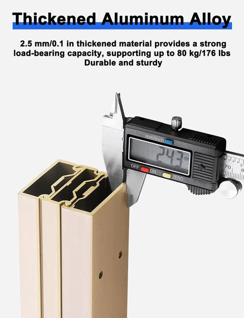 Heavy Duty Full Extension Drawer Slides Side Mount For Cabinets Desks And Bay Windows Quiet Track Hardware 750 Millimeter Length For Smooth Operation And Easy Pull Out, 2.5 mm aluminum alloy measured with caliper