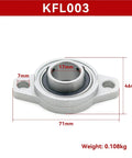 Legit 1 Piece KFL003 Zinc Alloy Pillow Block Flange Bearing Unit Housing Straight Outta The Box For Your Rigging Projects And Heavy Equipment Needs You Cannot Find Better Stuff Than These High Quality Parts So Grab Yours Fast. KFL003 zinc alloy flange bearing housing, 71mm x 46mm, 17mm bore, 7mm mounting holes