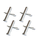 Beefy Adjustable Porous Clevis Pin Kit With Spring Steel 8 Hole Pin And R Clip For Farm And Automotive Fasteners Three Eighth Inch Diameter Four Pieces Galvanized