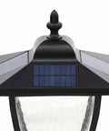 Dope 74 Inch Solar Powered Lamp Post With High Low Brightness LED Exterior Light For Garden Pathway Or Yard Bayport Style Outdoor Lighting With Seeded Textured Glass top view