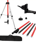 12 Foot Telescoping Laser Level Pole With Tripod For Quick Setup And Precise Height Adjustment Pro Grade Dual Thread Adapter