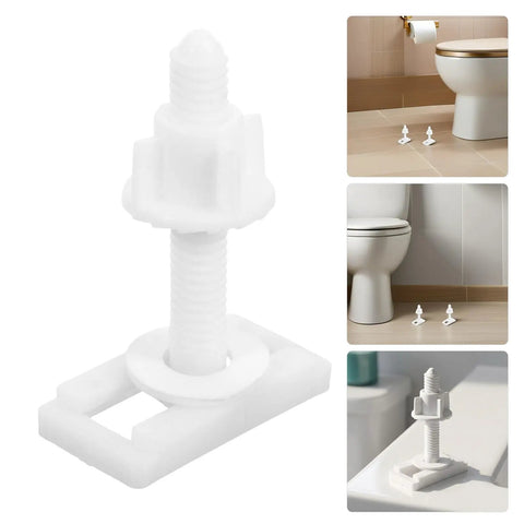 10 Piece Toilet Seat Bolt Kit With Plastic Screws Nuts And Washers For Universal Toilet Lid Fit, Durable ABS Construction