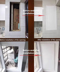 Galvanized Steel Attic Access Panel With Smooth Flush Door For Drywall Ceilings And Walls Sweet Fit Plumbing Service Cover Plate 22 By 36 Inches installation before and after in drywall ceiling.