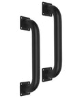 Heavy Duty 12 Inch Square Matte Black Staircase Handrails In A Two Pack Feature Solid Steel Construction indoor outdoor grab bars