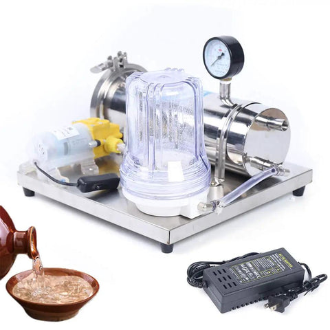 Heavy Duty Stainless Steel Carbon Filter Rig For Wine Beer Juice Kombucha Brewing Kickass Liquid Purification Setup With Dial Gauge And Slick Micro Mesh Screen For Super Fast Clarifying Sessions