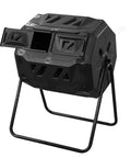 Rotating Compost Bin Dual Chamber Tumbler 43 Gallon Outdoor Garden Patio Kitchen Compost System With Continuous Flow And Easy Turning