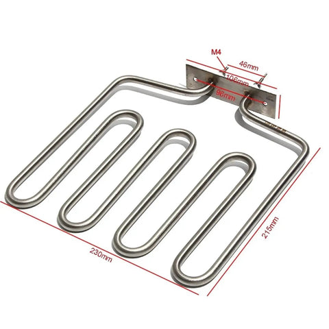 Top Shelf Heavy Duty Electric Sauna Heating Element With Flange Mount 230 Volt 2000 Watt 304 Stainless Steel 4U Bent Tube 215X230MM