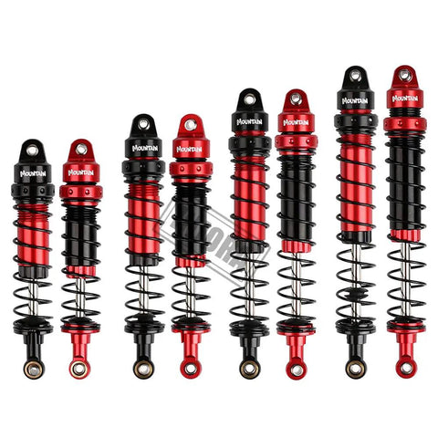 Four Piece 90mm RC Shock Absorber Set For 1 10 Scale Crawler Models Ideal For Axial SCX10 90046 AXI231017 And TRX4 D90 Durable Metal Dampers With Included Spare Springs And Screws Easy Install