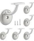 Stair Hand Rail Brackets Heavy Duty Satin Nickel Zinc Alloy Built To Last Sturdy As Heck 330 Lb Per Bracket Support 6 Pack