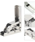 Beefy Heavy Duty Ball Bearing Door Hinges Two Pack With Folding Flat Brackets For Hidden Desk Frames And Cabinets, Stainless Steel All Weather, Smooth Quiet Close, Built To Last. Stainless steel ball bearing hinge with folding bracket for cabinets