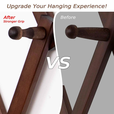 Expandable Wall Hat Rack With Sixteen Wooden Hooks Adjustable Coat Organizer That Fits Any Squeeze While Sorting Baseball Caps Cowboy Hats And Puffer Jackets No Fuss At All