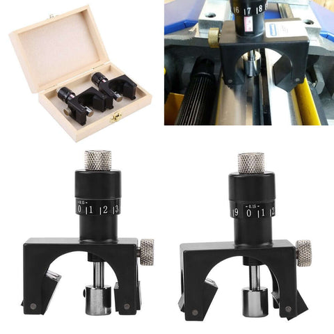 Magnetic Planer Jointer Knife Setting Jig With Vernier Gauge, Adjustable Blade Alignment Tool in wood box and installed on planer.