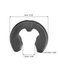 Four Millimeter External Retaining Clip E Clip Snap Ring Carbon Steel Black Oxide Finish 30 Pcs For Shafts And Mechanical Assemblies