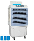 Heavy Duty Evaporative Swamp Cooler With 13.2 Gallon Tank And Four Premium Ice Packs Generates Beast Mode Chill For Your Backyard Blocks Poolside Throwdowns And Hot Weekend Lounge Sessions, blue cooler with ice packs.